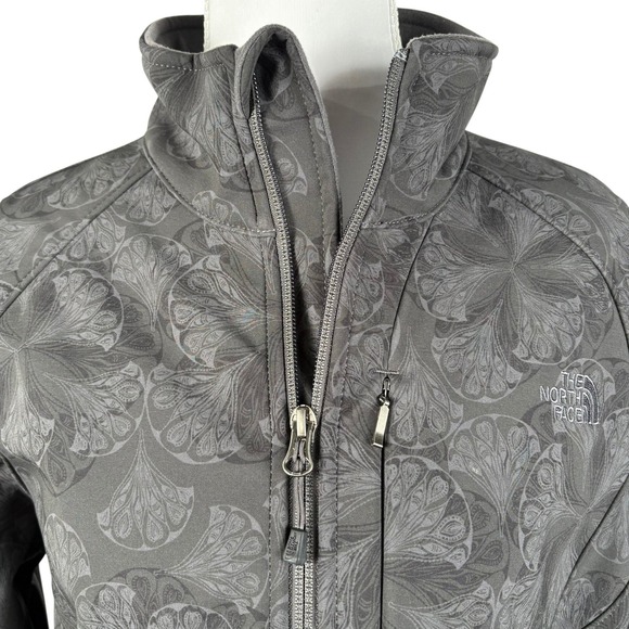 The North Face Apex Bionic Jacket Womens XL Gray Floral Windproof Softshell - Picture 5 of 16